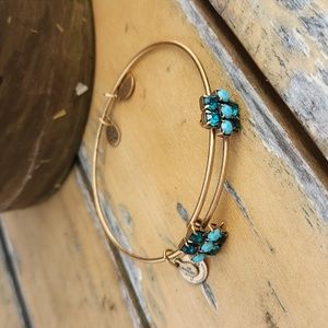 Alex And Ani Green Emerald Crystal Adjustable Gold Bracelet